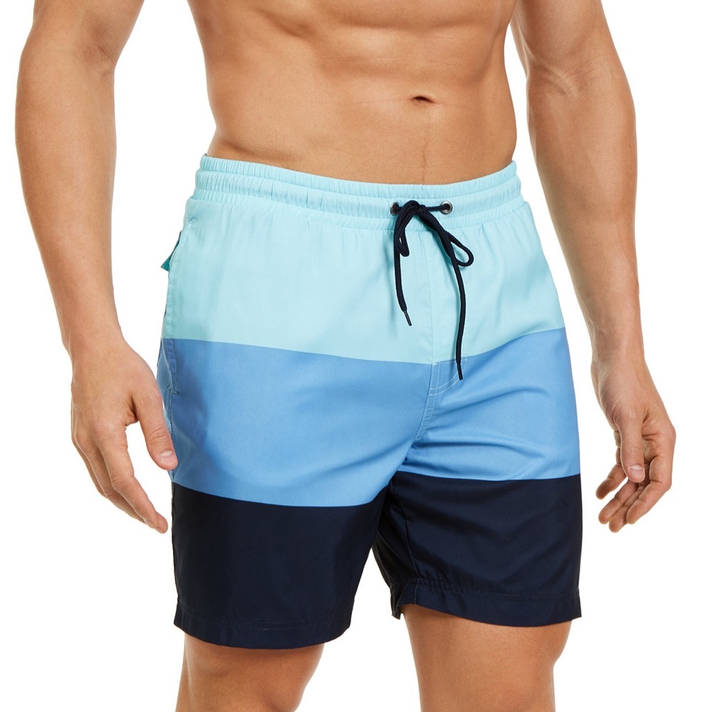 Club Room Blue and Navy Swim Trunks